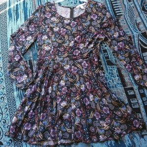 black floral mini dress